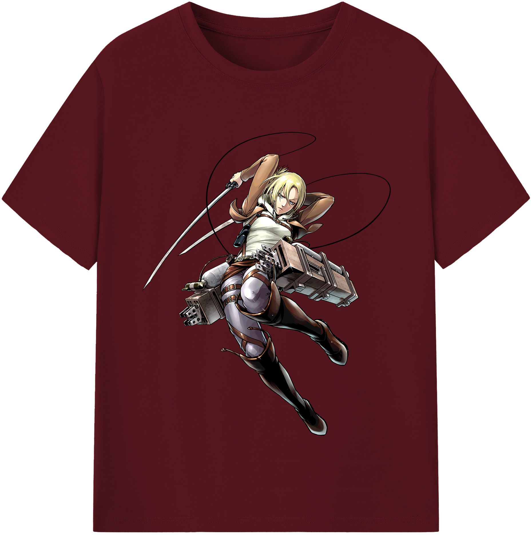 （画像用） 進撃の巨人 アニ・レオンハート Attack on Titan Annie Leonhart 綿100％半袖Tシャツ（フロントプリント）